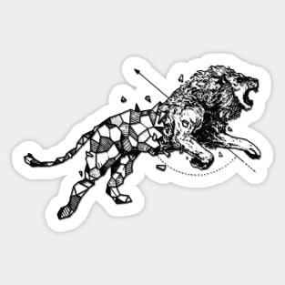 Geometerical Lion - Tattoo Design Sticker